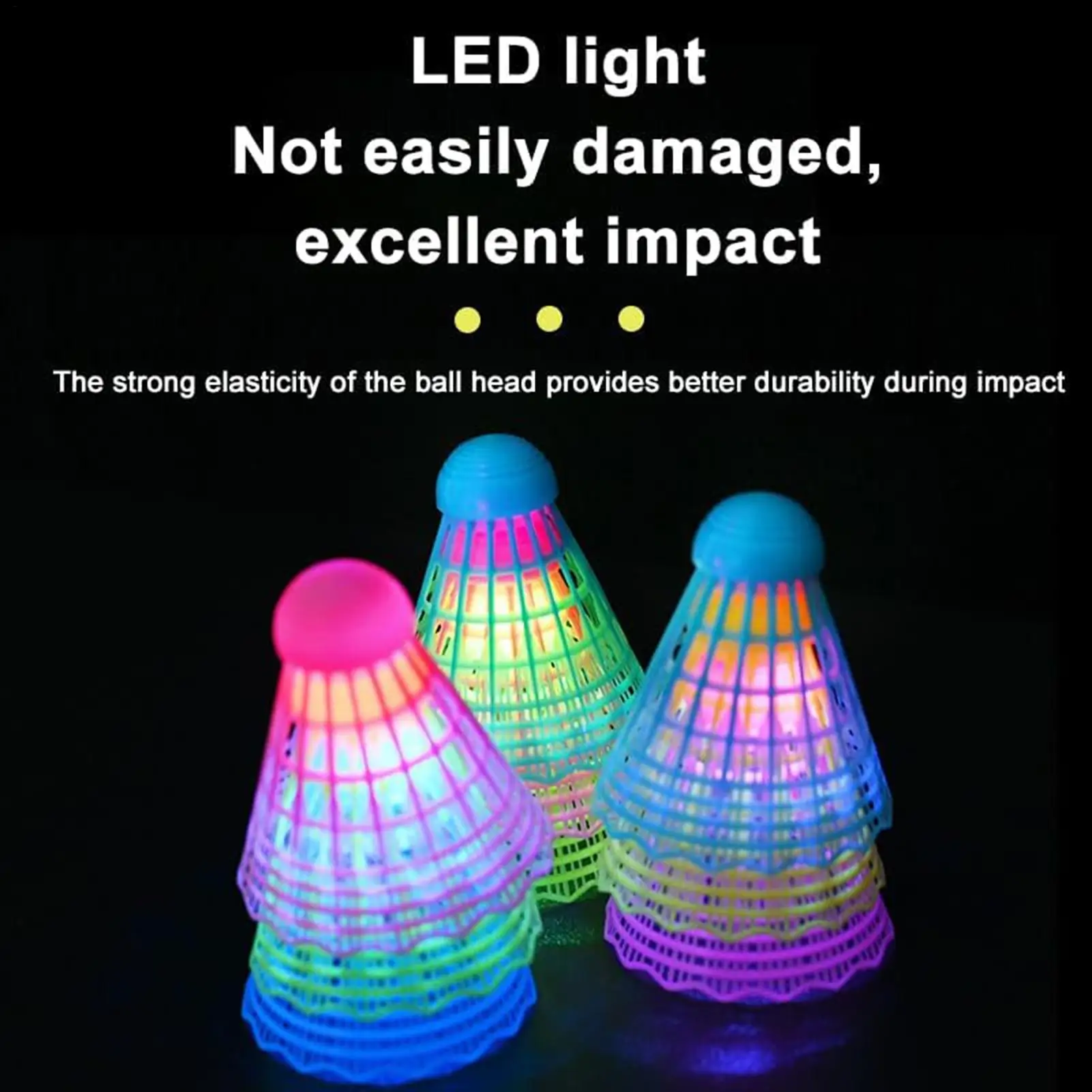 Led كرة الريشة 3 قطع يتوهج في الظلام Led كرة الريشة الريشة النايلون معدات التدريب المحمولة للأطفال البالغين الفناء الخلفي الشاطئ