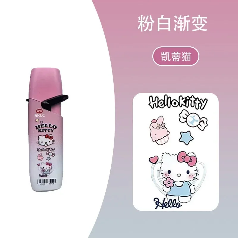 Hello Kitty Kuromi Cinnamoroll  Kawaii Cute Anime Cartoon Gradient Cool Windproof Lighter Personalized Creative  for Friends