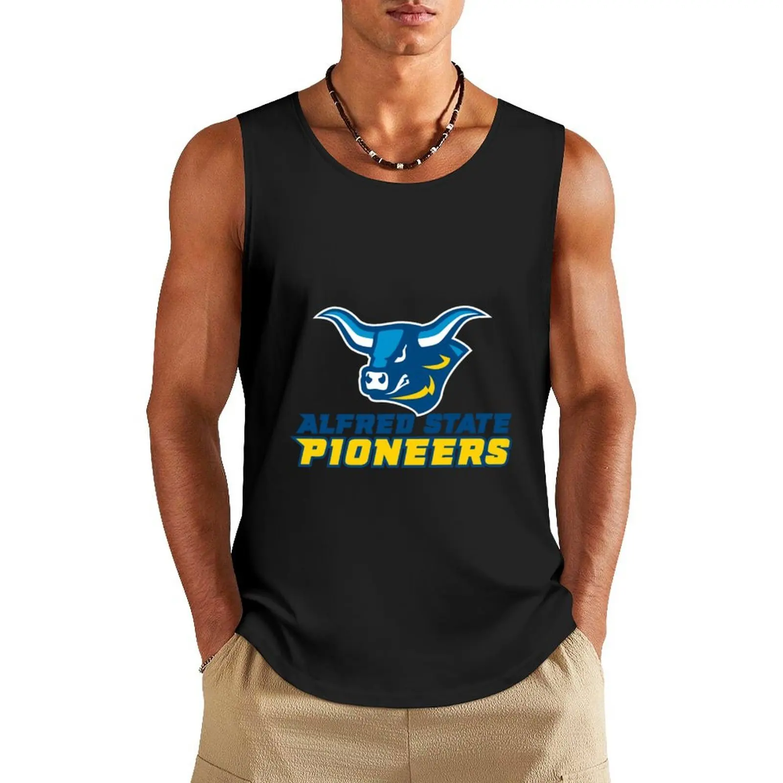 

alfred logo-shirt state pioneers Tank Top Male clothes Japanese t-shirt sleeveless shirt man gym
