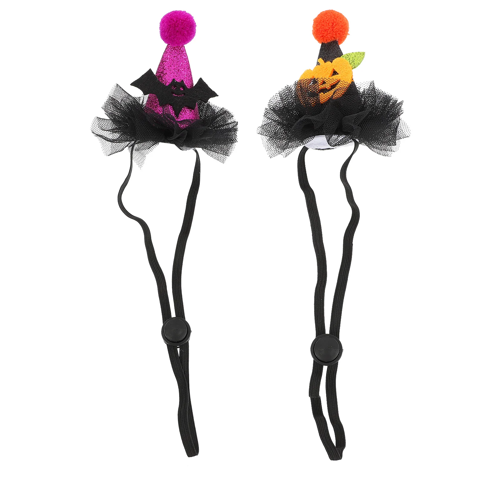 

2Pcs Halloween Pet Hat Pumpkin Bat Headdress Lightweight Adjustable Cat Dog Costume Headband Party Props Halloween Pet Headdress