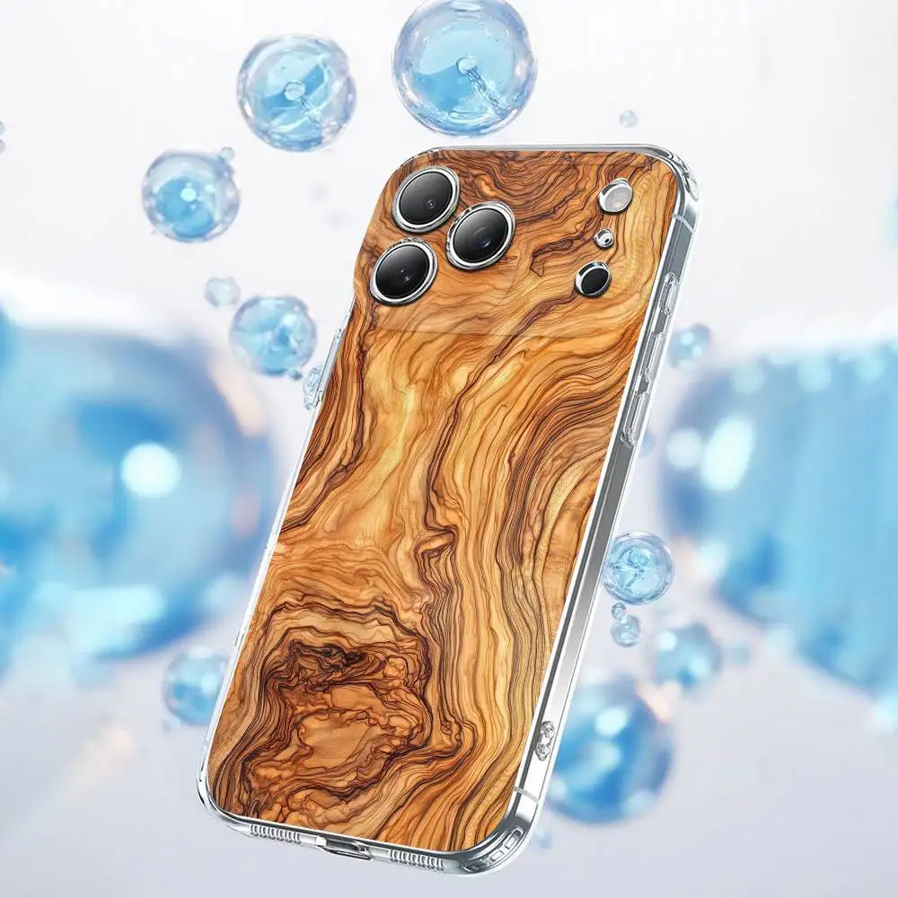 حافظة هاتف من نسيج شجرة الخشب الطبيعي لهاتف آيفون 14,11,15,17,13,12,16,Plus,E,Air,Pro,Max,غطاء شفاف صغير