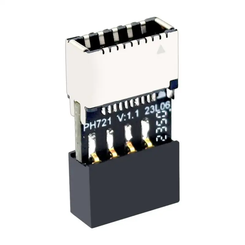 USB 2.0 9-Pin Male to Type E Female Front Panel Socket to 9Pin Mainboard Header Extension Adapter Connector for Desktop PC PH721
