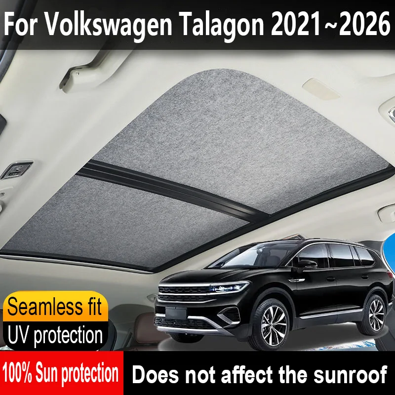

Car Panoramic Sunroof Insulation Roof Visor For Volkswagen Talagon 2021~2026 2025 Electrostatic Adsorption Sky Curtain Sunshade
