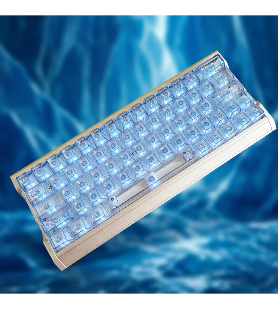 Glacier blue PC transparent keycap 68wooting0 Maiga lion night devil magnetic axis keyboard cap