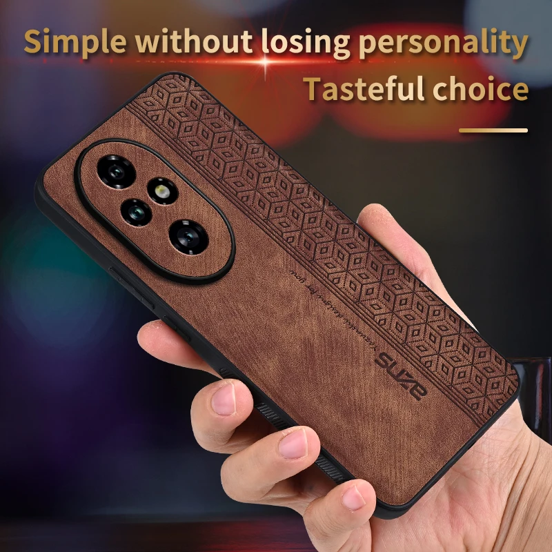 Funda trasera para Honor 200 Pro, Funda de cuero suave a prueba de golpes, 200 Pro