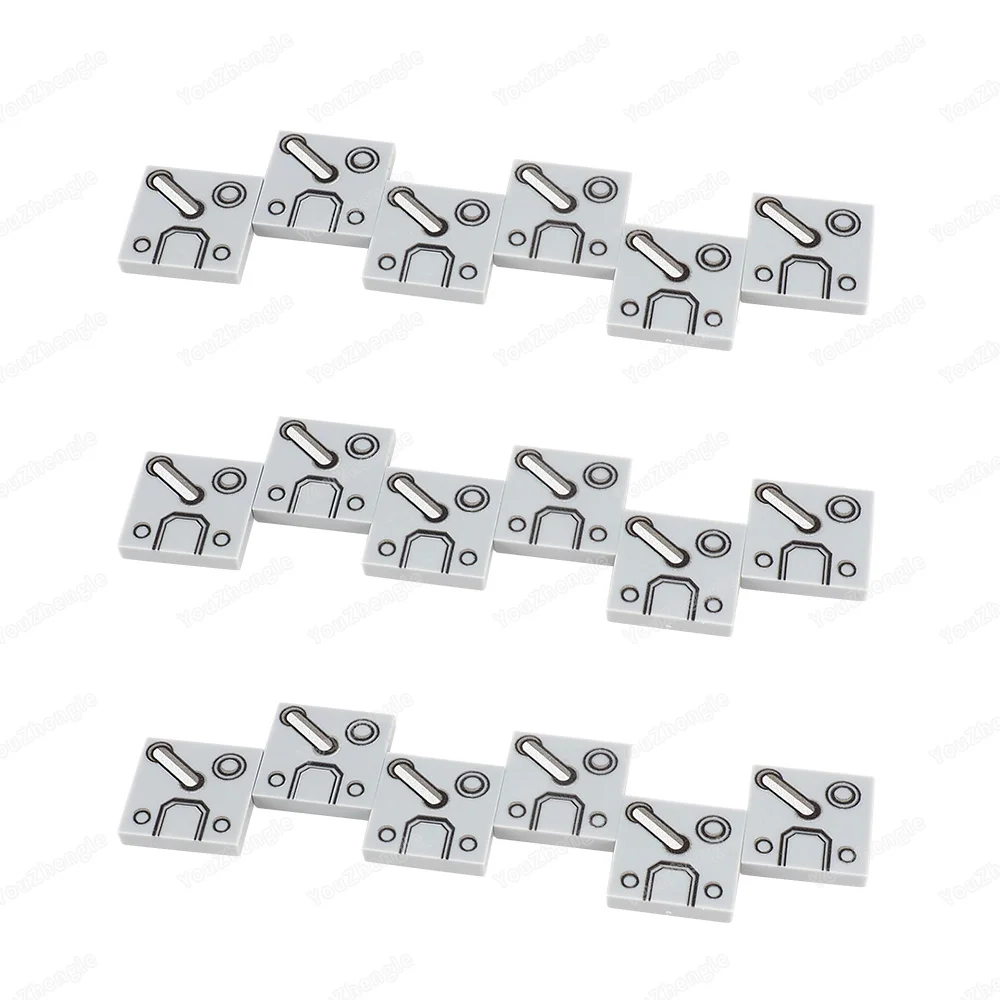 3068bpb1931 Printed Iron Circle Pipe Pattern Building Block 2x2 Parts Tiles MOC figures Military Equipment Model Gifts DIYs Toys