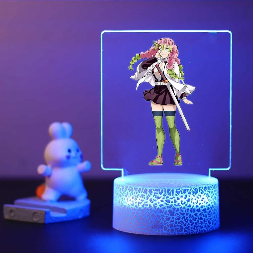 Demon Slayer Kanao Tsuyuri Lampada acrilica visiva 3D per l\'arredamento della camera dei bambini, regalo di compleanno per ragazze dei ragazzi