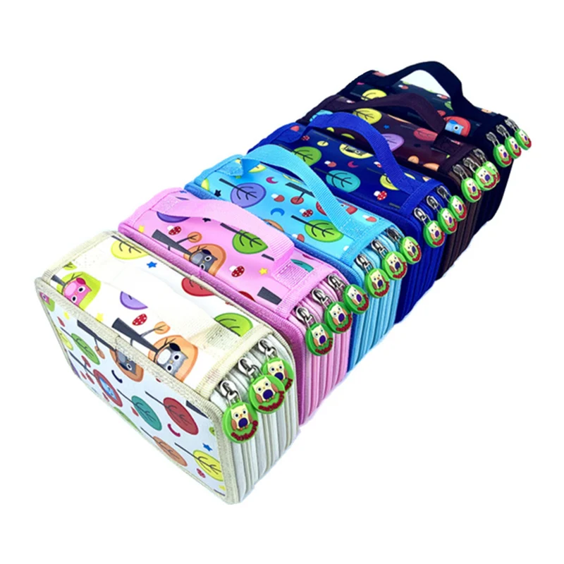 Imagem -03 - Estojo para Lápis Kawaii para Meninas Escola Pen Box Bolsa de Grande Capacidade Bonito Titular Coruja Grande 32 48 72 Slots Papelaria Bag