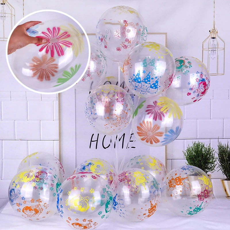 

12inch 2.8g Transparent Printing Balloon Wedding Party Decoration Latex Balloons Wholesale Birthday Decor Festival Celebration