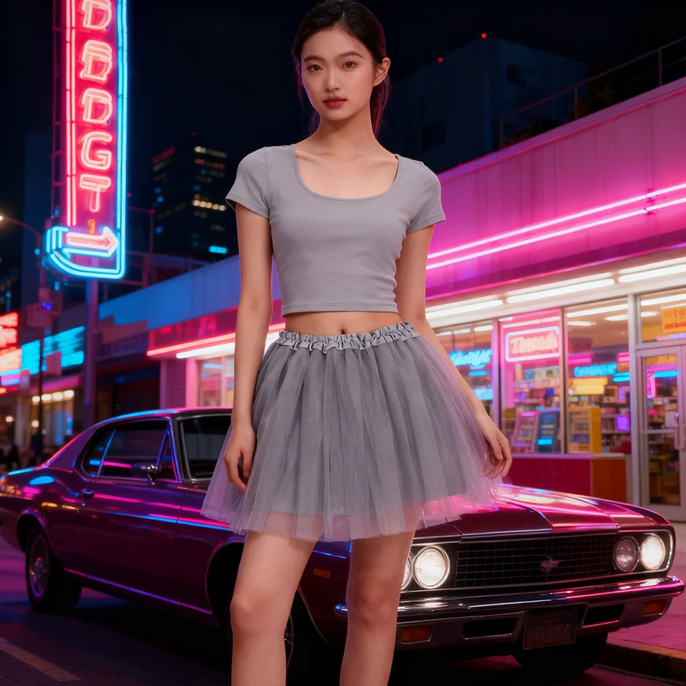 PESENAR L'abito in chiffon Gery degli anni '80 è adatto per scene come feste e carnevale negli anni '80