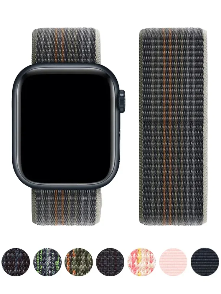 حزام نايلون لساعة أبل ، سوار ، إكسسوارات ، iWatch ، سلسلة 9 ، 8 ، SE ، 7 ، Ultra 2 ، إكسسوارات ، 44 ، 40 ، 49 ، 45 ، 41 أو