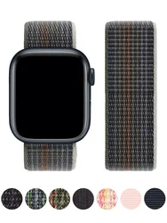 Correa de nailon para Apple Watch, pulsera de serie 9, 8, Se, 7, Ultra 2, accesorios para Iwatch de 44mm, 40mm, 49mm, 45mm, 41mm