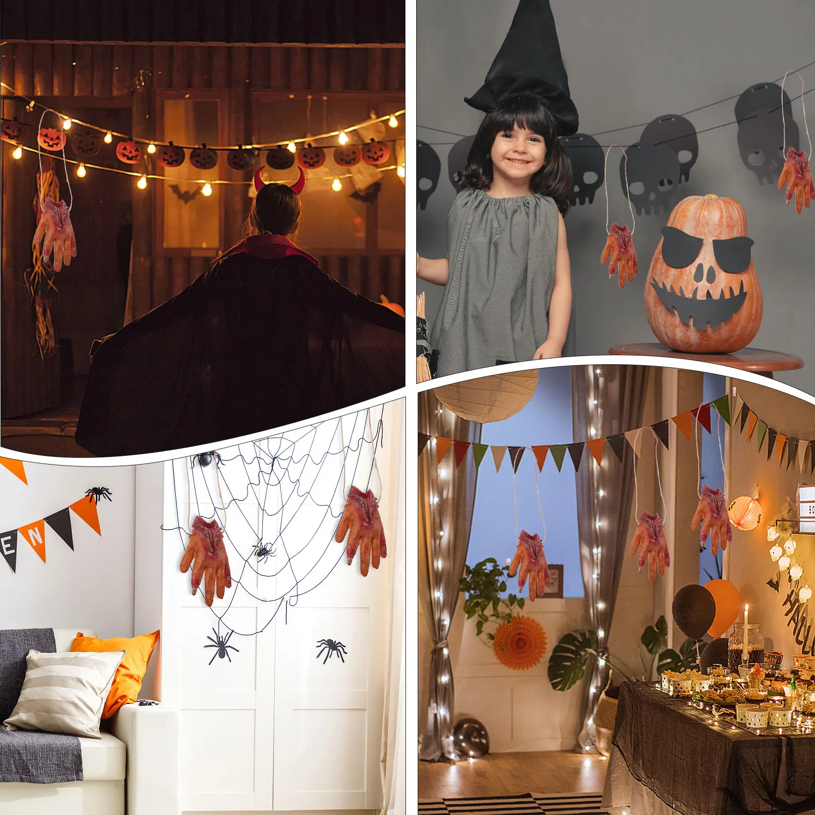 Menselijk lichaam blijft hanger plastic angstaanjagende hand voor Halloween Party spookhuis decoraties griezelige gebroken hand nep ledematen