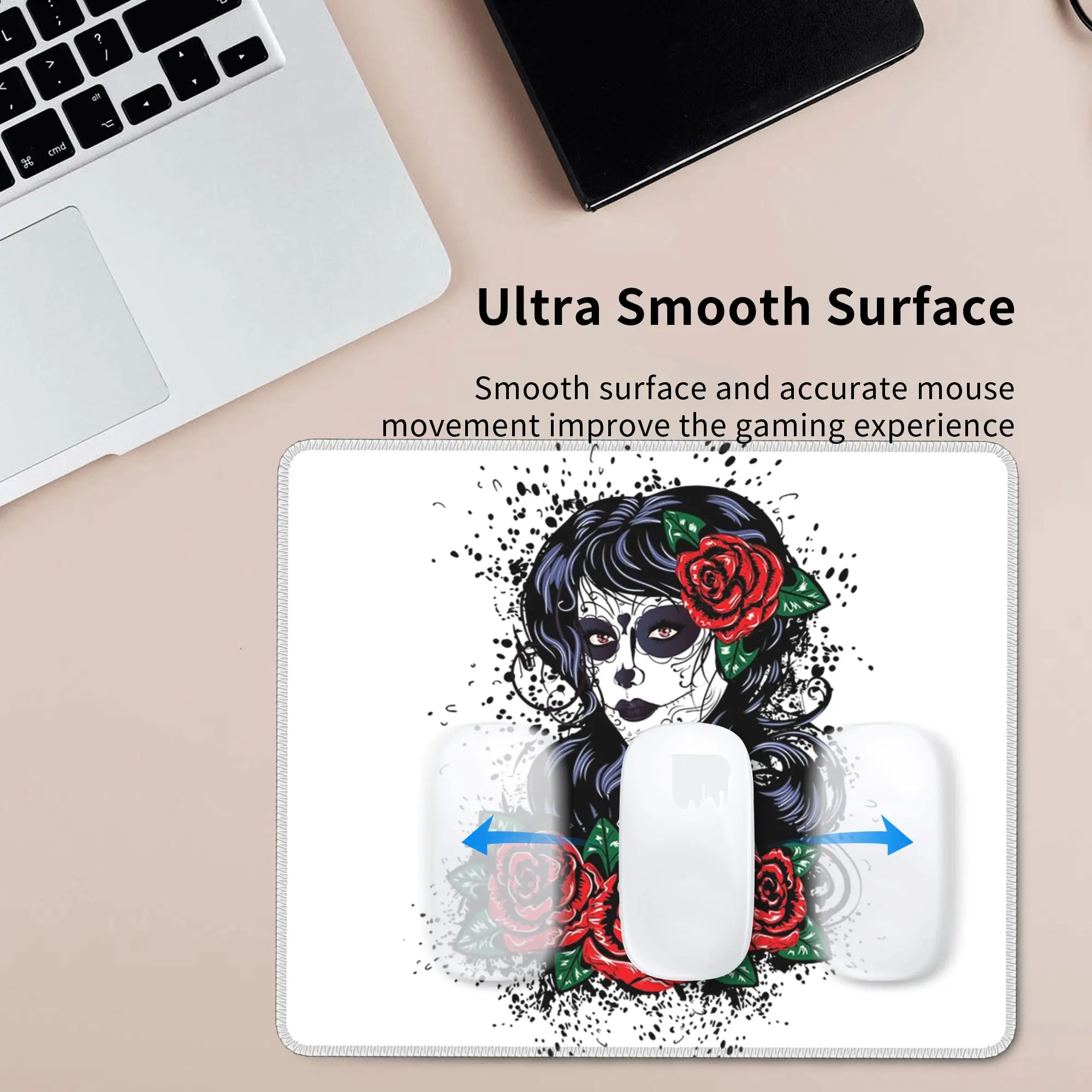 Mexican Catrina Girl Day Of The Dead Sugar Skull Mouse Pad Computer Keyboard Mouse Mat PC Laptop Desk Mat Accessories Table Mats