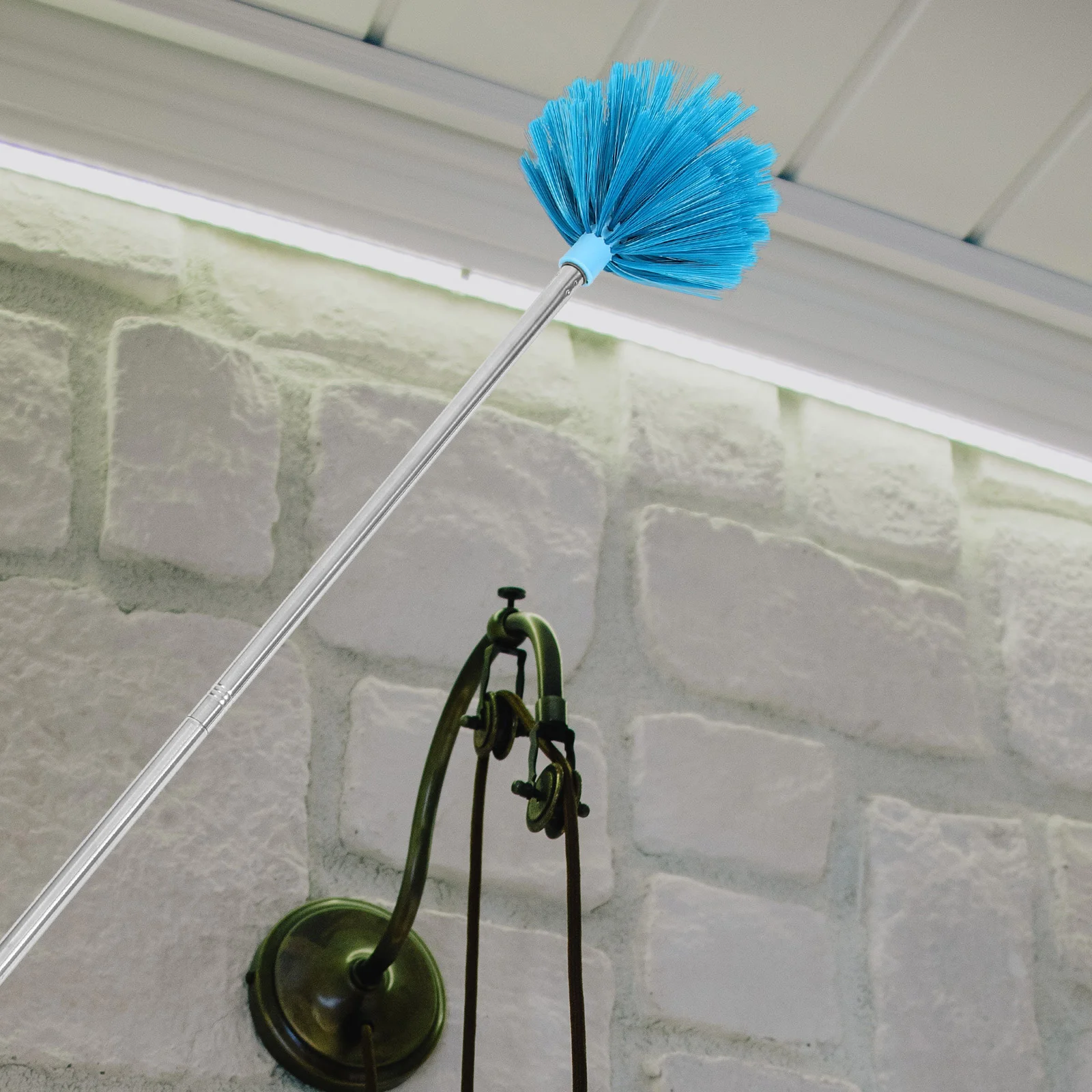 Telescopic Dust Brush Fan Duster for Ceiling with Extension Broom Spider Web Cleaner Spiderweb Pole Long Handle Cobweb