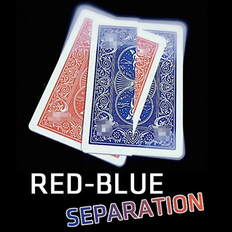 Red-Blue Separation Magic Tricks One to Two Playing Card Magia Magician Close Up Street Illusion Gimmicks Mentalism Puzzle Toy