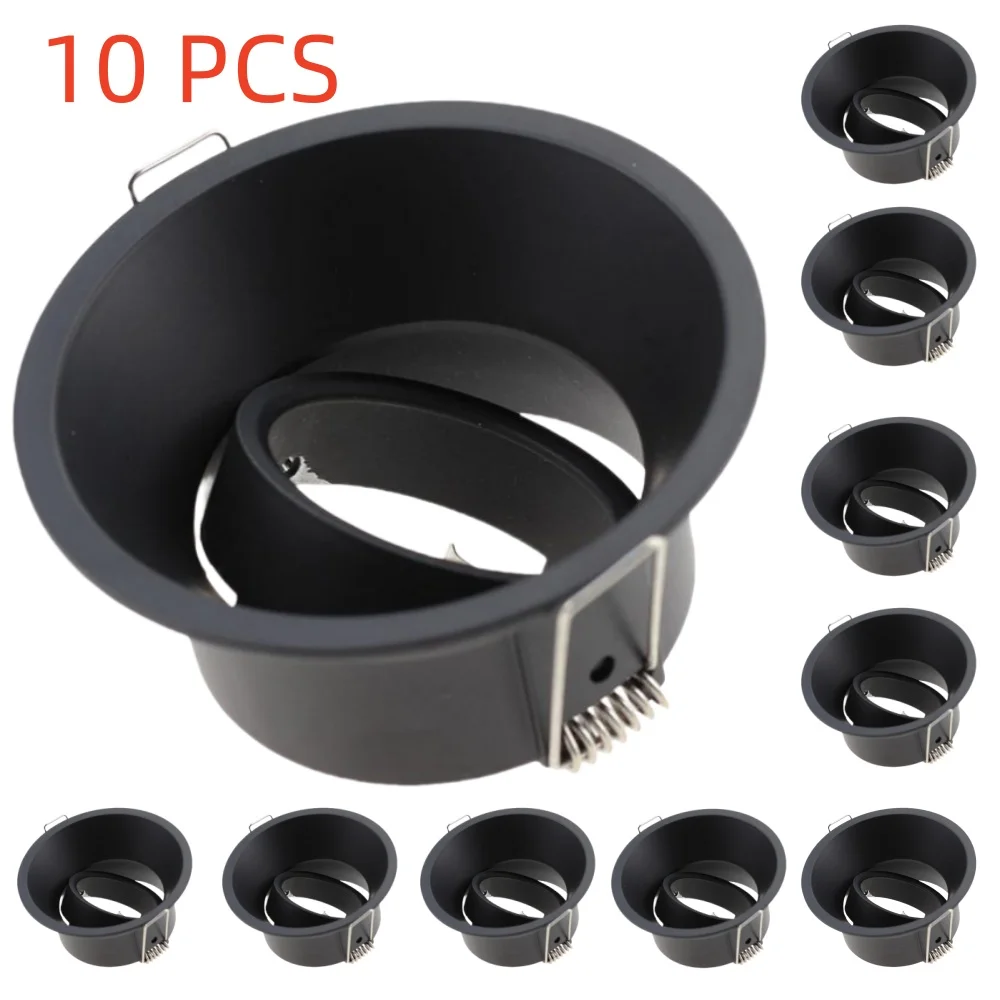 

JOYINLED 1/10PCS Round Spotlights Black White GU10 MR16 LED Downlight Recessed Ceiling Lamp Frame GU10 Spot Light Bulb Holder