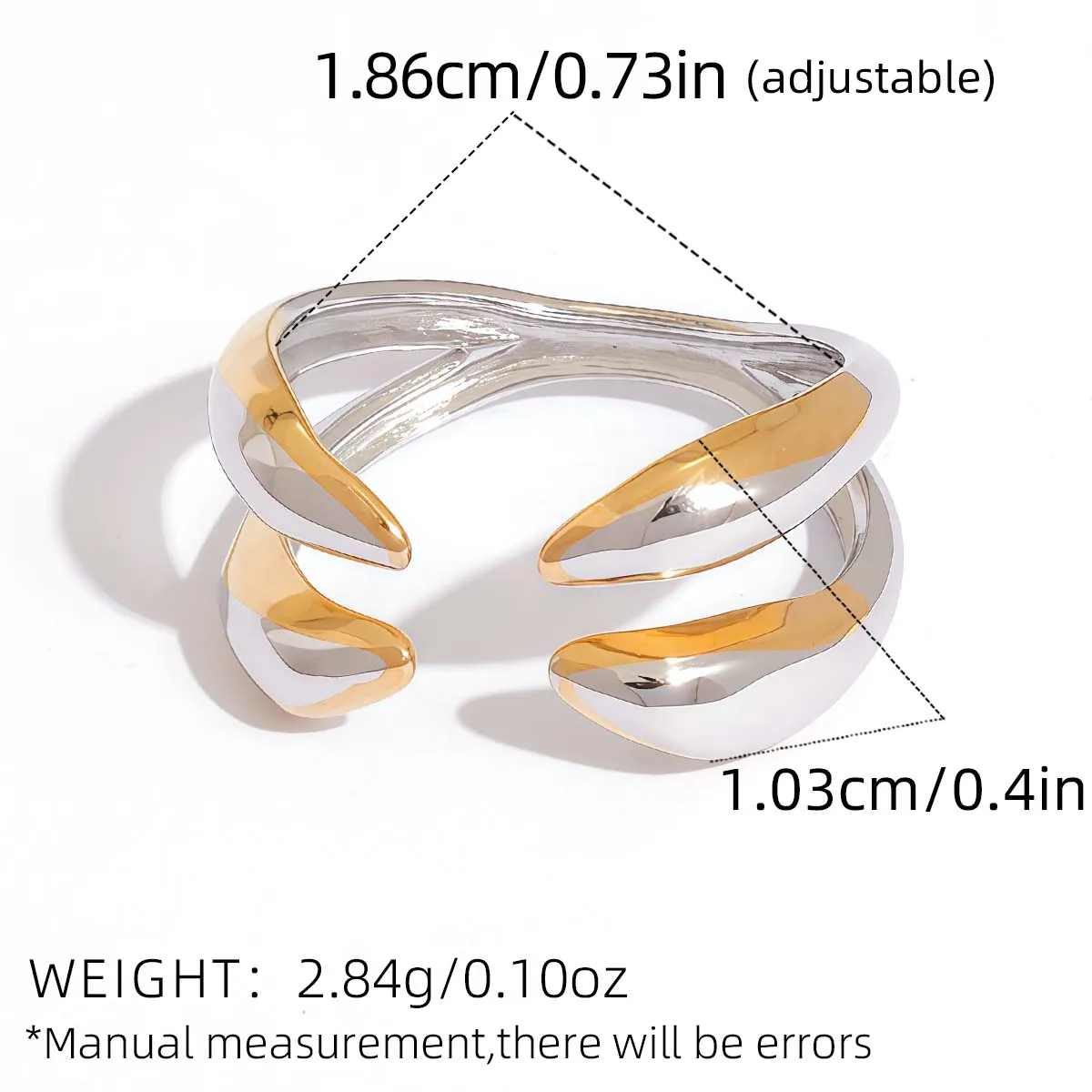 الهندسة تصميم 316L الفولاذ المقاوم للصدأ خواتم مفتوحة للنساء الذهب اللون الزفاف خاتم جمالي اكسسوارات هدية الكريسماس