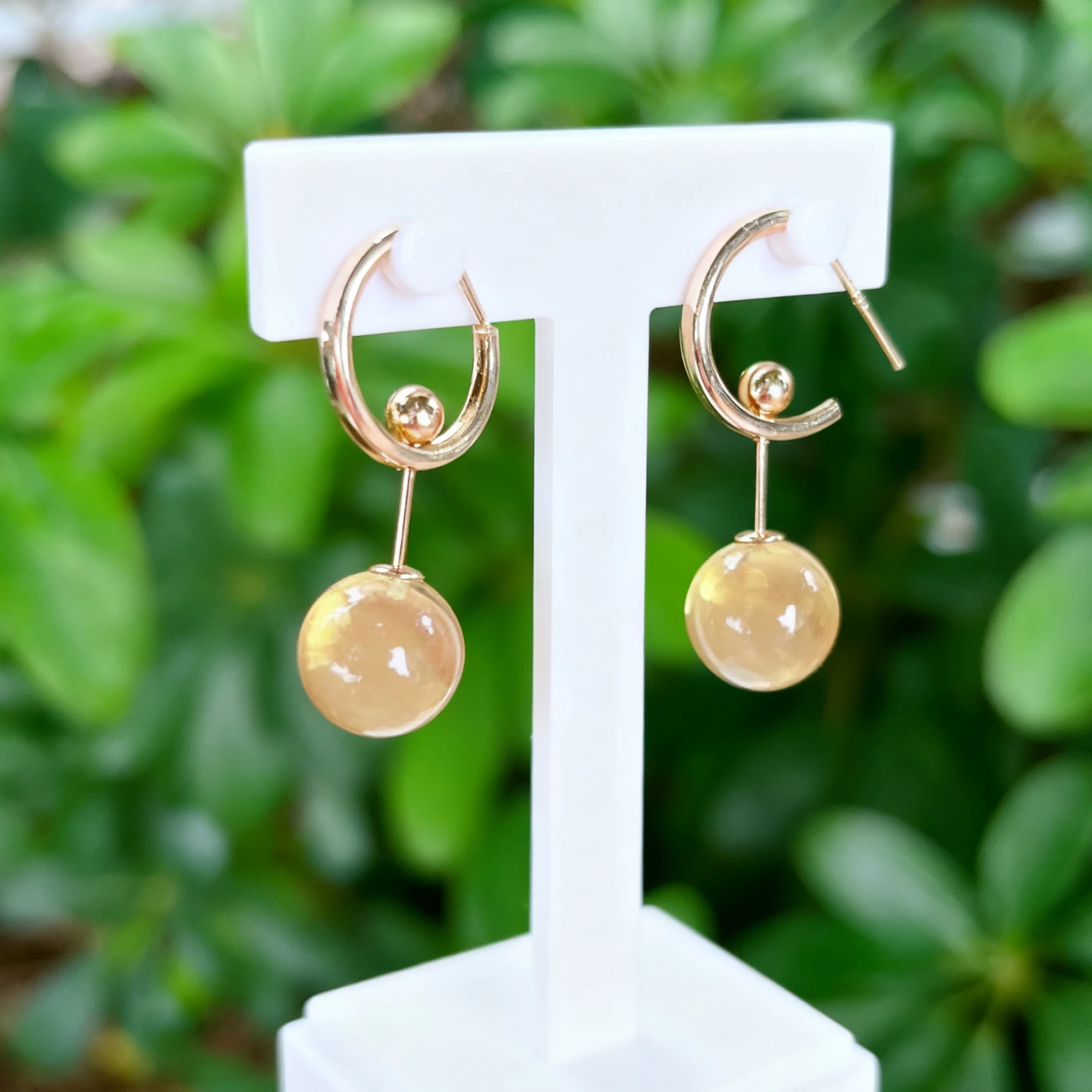 

Women'sBaltic AmberEarrings11mm Round Double Side SterlingSilver Rose Gold PlatedRomantic LoveGift for Her Anniversary Valentine