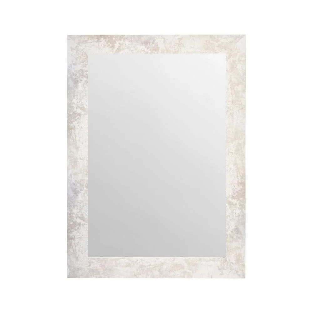 Espejo pared rectangular marco efecto piedra beige moderno salón recibidor dormitorio - Marcodecor