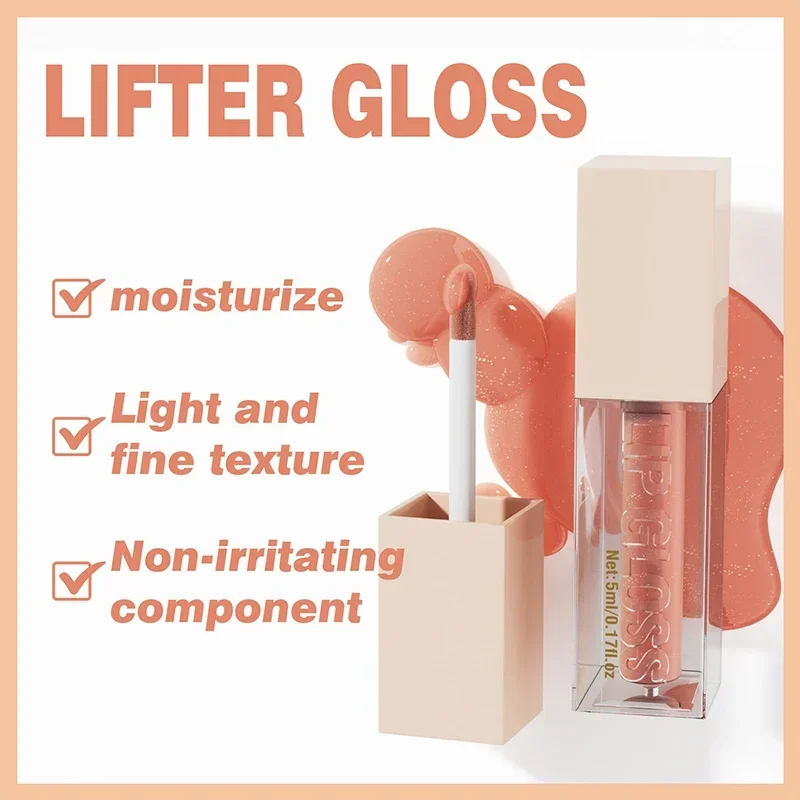 Hydrating Lip Gloss Oil With Hyaluronic Acid High Shine Lip Plumper Balm Long-Lasting Colorfast Lipstick Korean Lipgloss Makeup