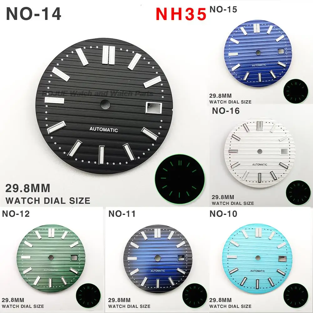 29.8mm NH35 Watch Dial Watch Faces Green Luminous Men\'s Watch Modification Parts Accessories for Patek Philippe Nautilus