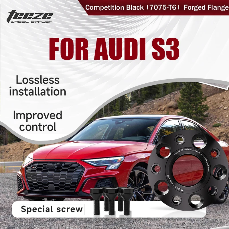 

Проставки для колес Teeze, 2/4 шт., 5x112, 57.1, M14 x 1.5, с центровкой ступицы, черные, кованые, для Audi S3, фланцевые, 15/20/25/30/35 мм