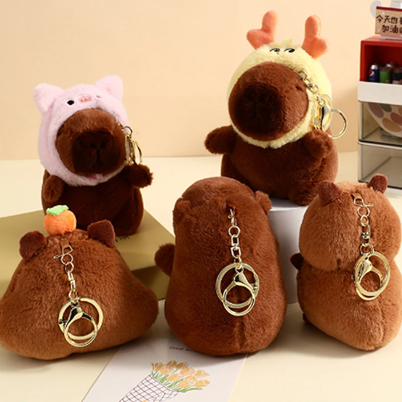 กระเป๋าเป้สะพายหลัง capybara 1ชิ้นจี้ตุ๊กตาอุปกรณ์เสริมพวงกุญแจจี้ของขวัญสำหรับเด็ก