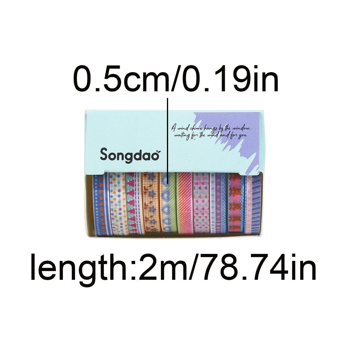 10 Rolls Retro Striped Washi Tape Set Handmade Scrapbooking Supplies Masking Decorative Tape DIY Journal Materials for Students