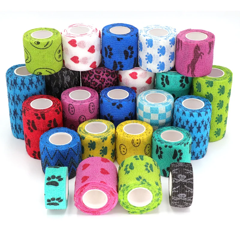 1 Pcs Self-adhesive Elastic Bandage for Pet Dog Cat Bandage Leg Cover Protector Strap Bandage Non-woven Cohesive Bandage