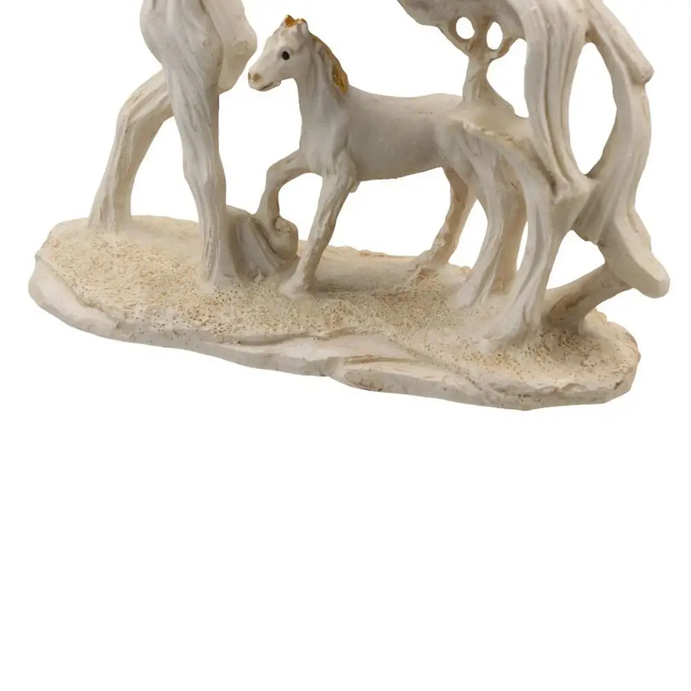 Feng Shui Ornament Hollow Resin Horse Statue Lifelike Durable Hollow Horse Figurine Resin Crafts Galloping Horse Ornament Office