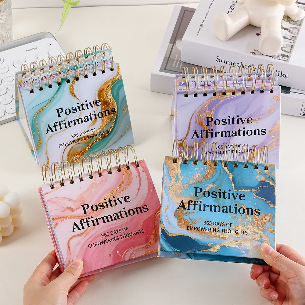 365 Days Inspirational Flip Calendar Undated Positive Affirmations With Color Pages Standing Desk Accessory For Daily Motivation