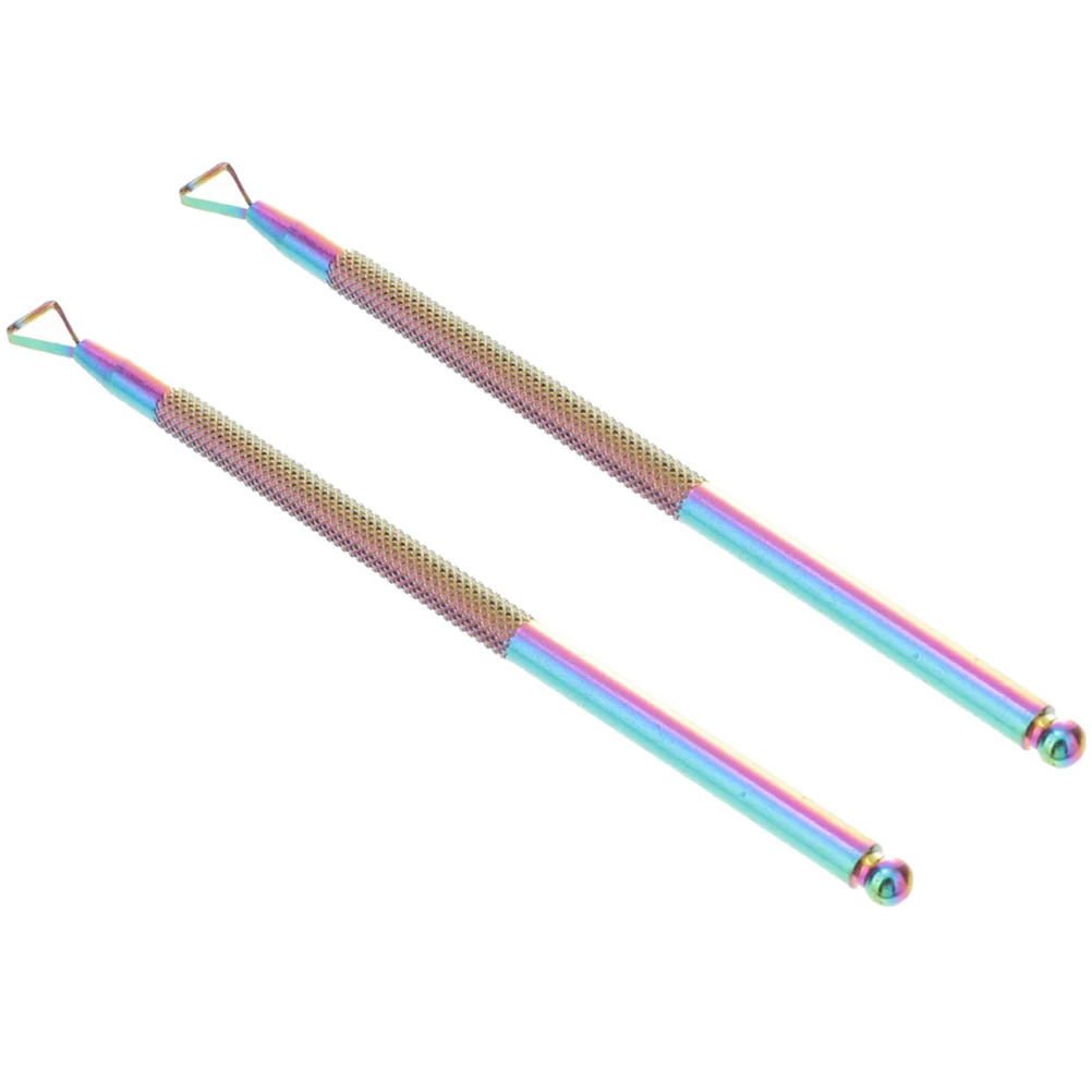 2 Stuks Ergonomisch Handvat Cuticle Pusher Tool Nail Gel Polish Remover Professionele Manicure Gereedschap Cuticle Pusher Gel Polish Remover