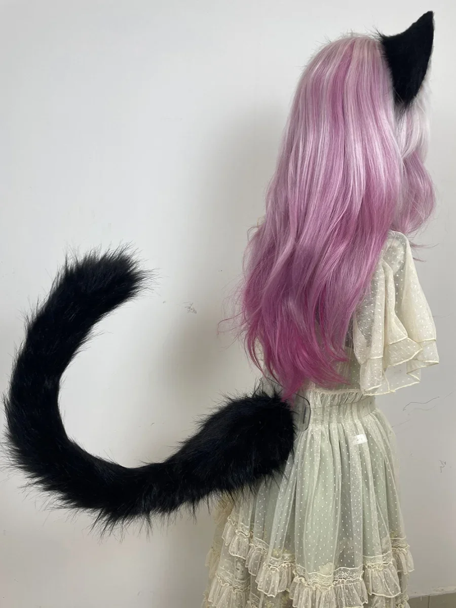 Electric Tail Movable Cat Tail Cosplay Accessory for Halloween Fancy Stage Performance Props Cosplay Performance