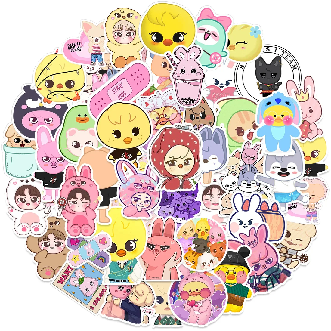 100pcs SKZOO Cute Cartoon Stickers Animal Collection Stickers, Stray Kids Graffiti Decoration Stickers Gift