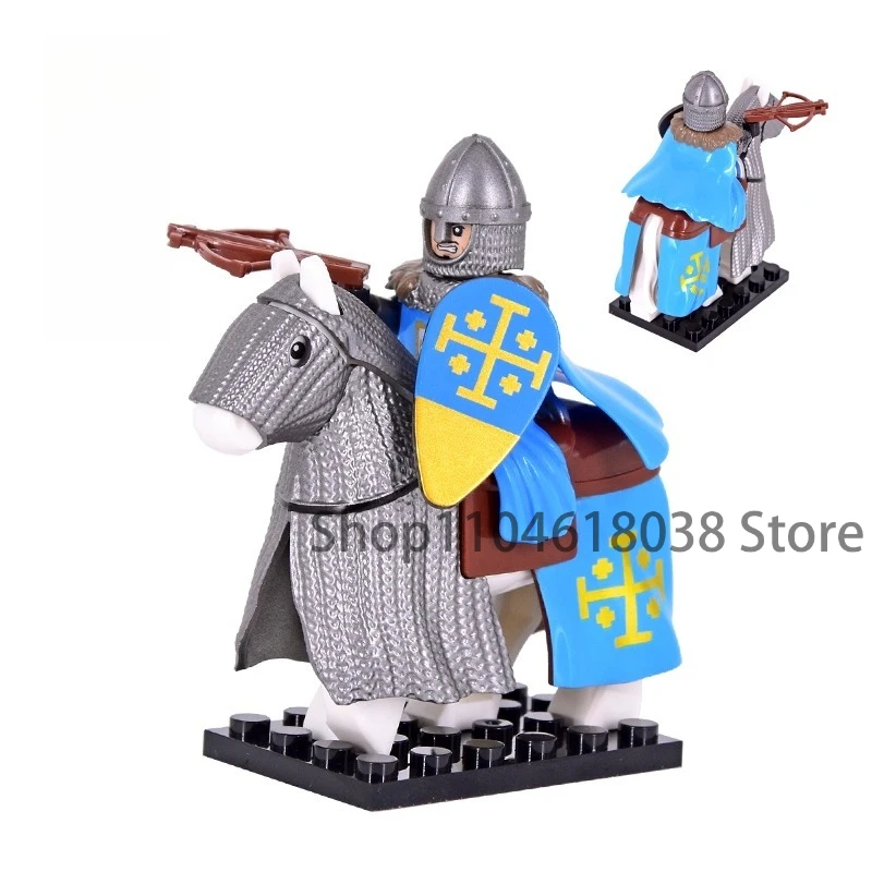 V1002 Mittelalterliche Bogenschützen Ritter Burgwächter Palädiner Ritter Schwarze Adler Ritter Schwere Rüstung Baustein-Zubehör Spielzeug