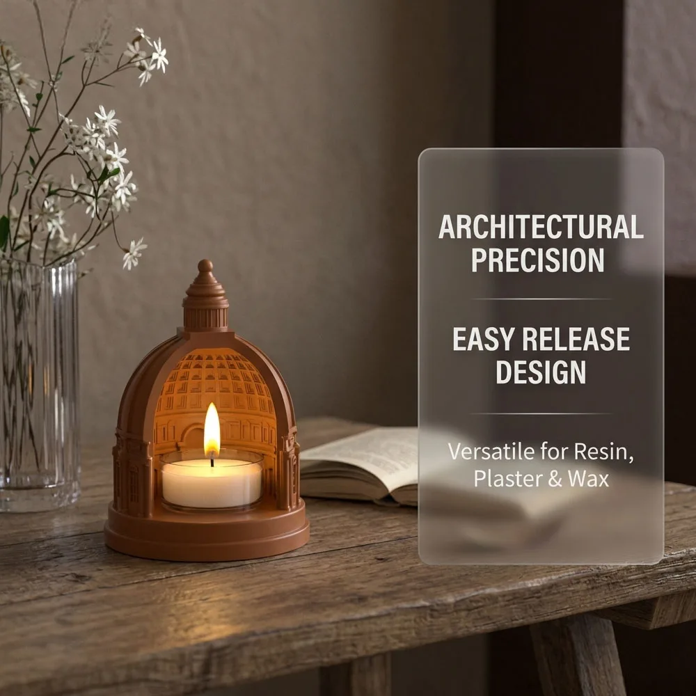 DIY European Palace Castle Silicone Mold - Aroma Stone Diffuser & Candle Holder, Resin Epoxy Gypsum Cement Craft Decor
