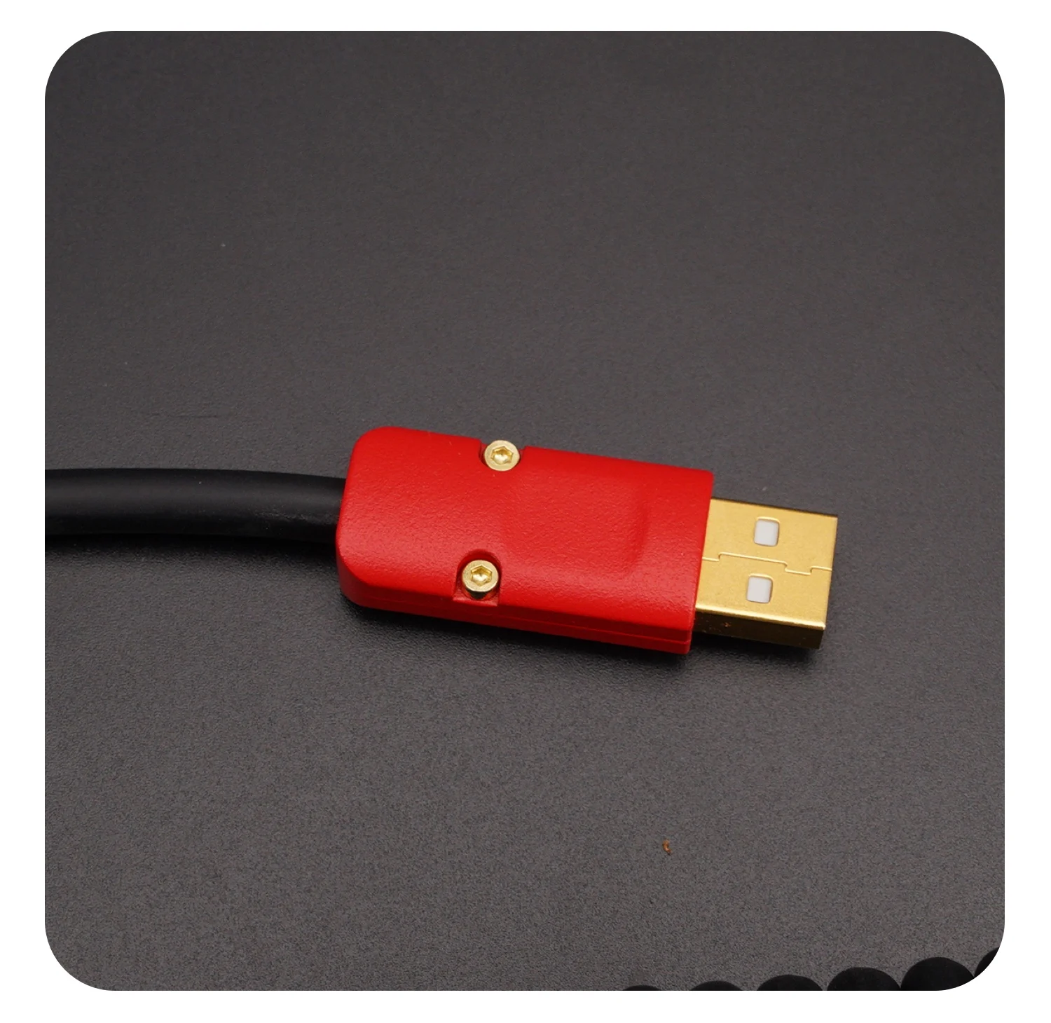 New GC hand-customized mechanical keyboard aerial plug data cable rubber spring spiral rear red hardware black wire