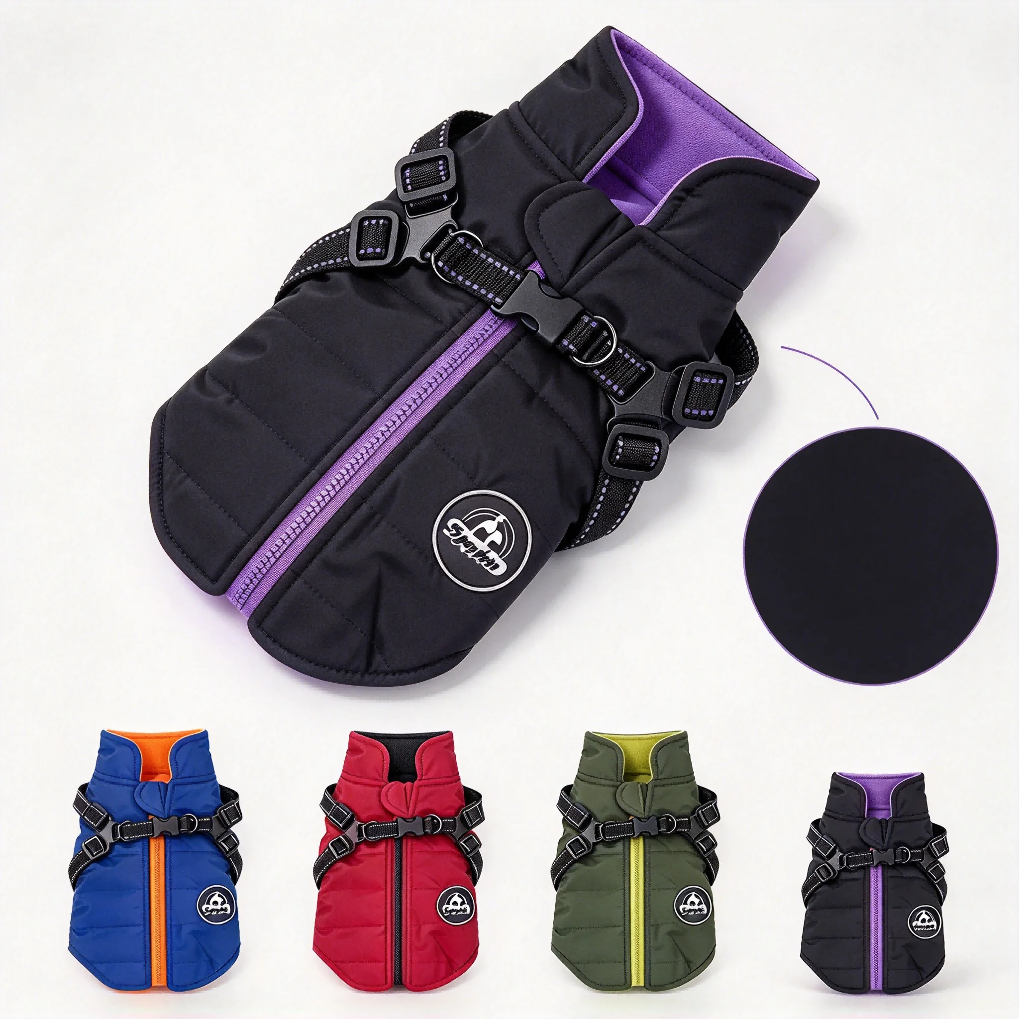 Warm Dog Jacket Vest - Winter Dog Clothing - Chest and Back Strap Pet Apparel - Suitable for Small and Large Dogs