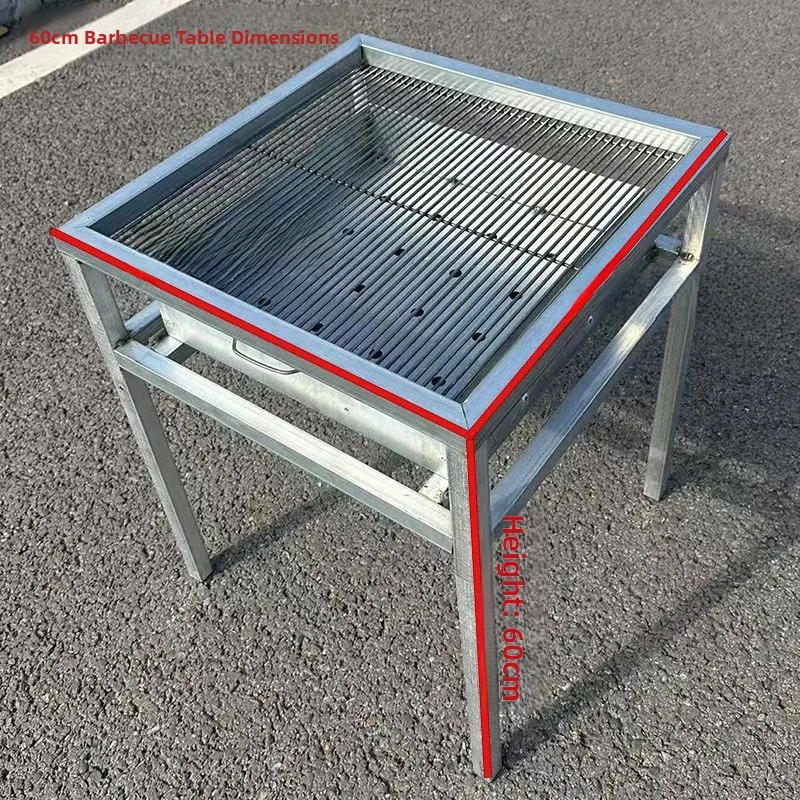 

Портативный квадратный мангал Thiened с разборной конструкцией, устойчивый к высоким температурам, большой размер, для домашнего использования, настольный гриль