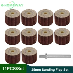 11pcs 25mm dia. Schleif klappens atz mit 6mm 1/4