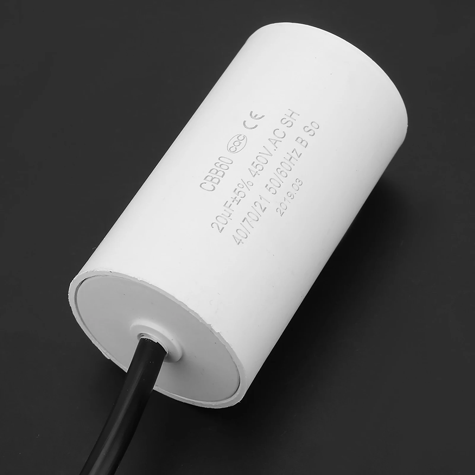 CBB60 Motor Starting Capacitor 450V 20uF Microfarad Capacitor with Wire  Motor Machine Run Capacitor Motor Running Capacitor