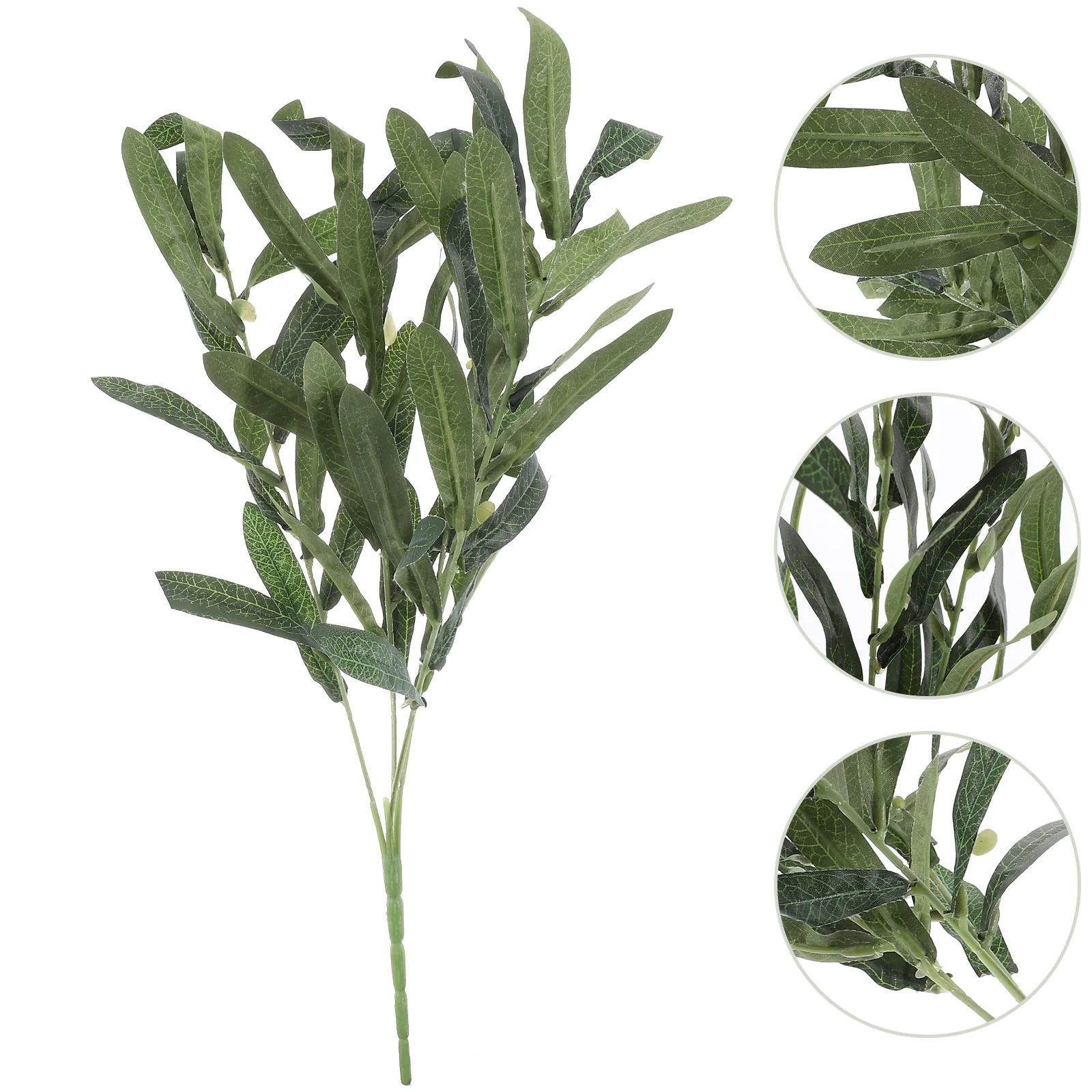 

1pc Artificial Olive Forks Leaf Faux Plants Indoor Outdoor Decoration Plastic Realistic Never Wither Easy Care