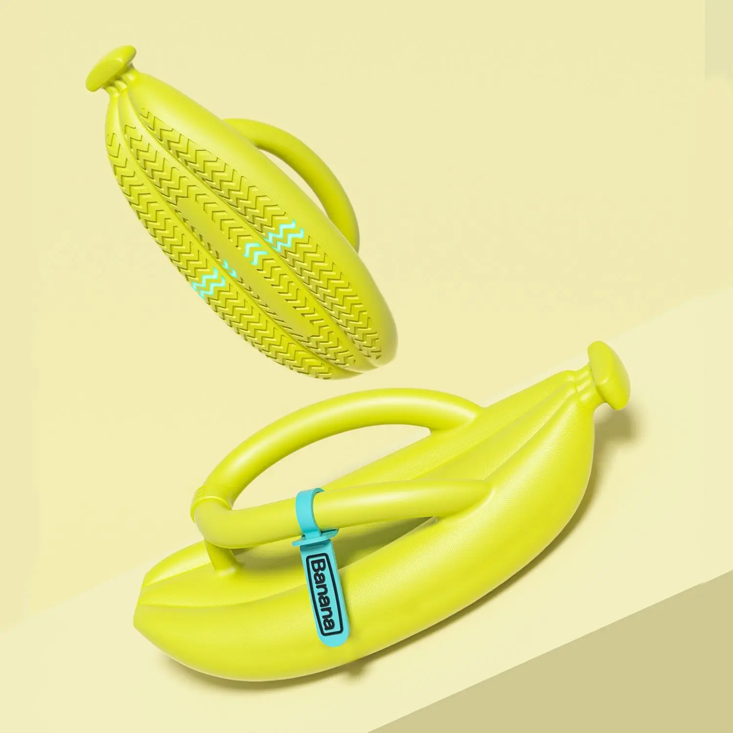 2023 neue Bananen Flip Flops für Männer Frauen Sommer Slipper dicke Sohle rutsch feste Strands andalen Bad Paar Rutschen bf037