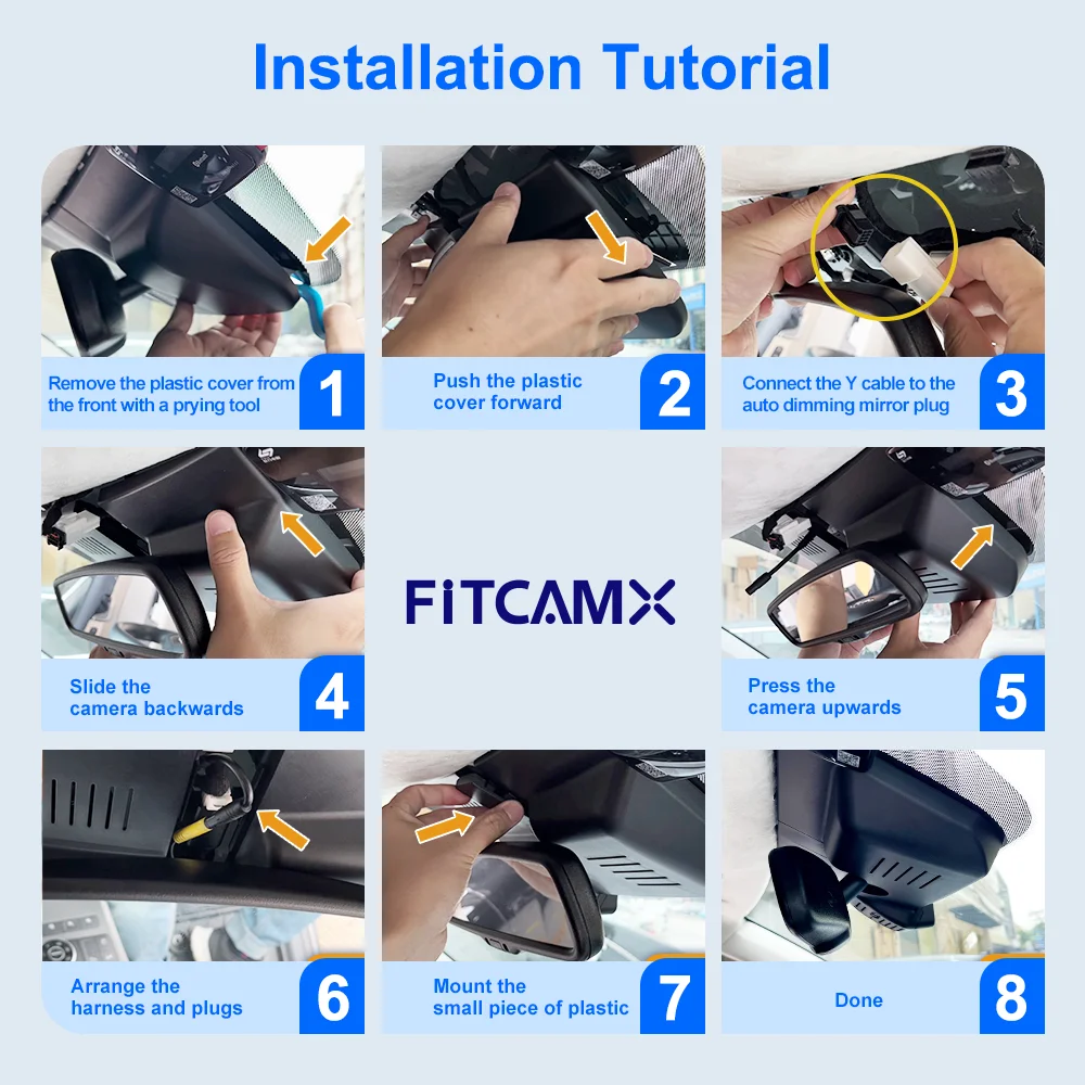 الصندوق الأسود الأمامي والخلفي لسيارة Hyundai Santa Fe Left Drive 2019-2025/ Right Drive 2025-2026، FITCAMX Dashcam DVR لديه مستشعر WIFI G #6