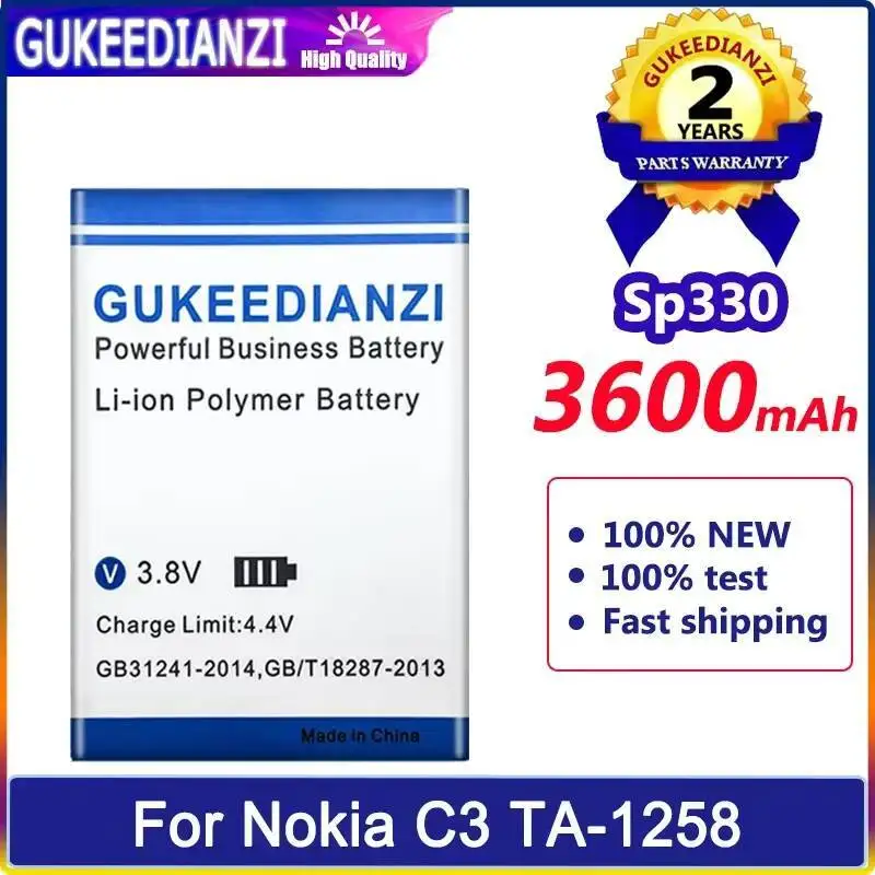 

Sp330 для Nokia C3 TA-1258 3600 мАч Сменный аккумулятор премиум-класса для мобильного телефона