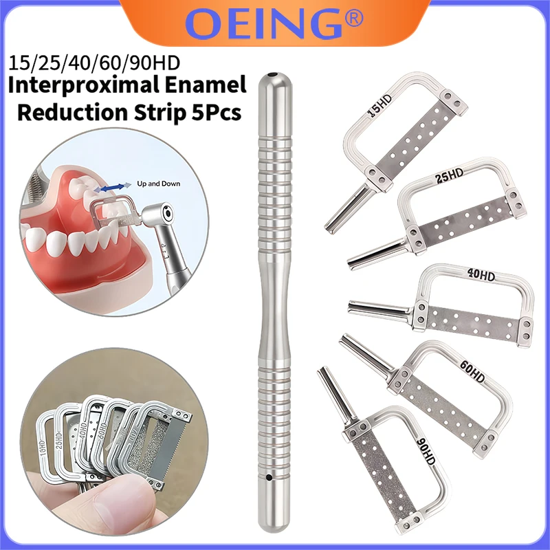 5Pcs Set of Automatic Dental Orthodontic Polishing Strips Double-Sided 15/25/40/60/90HD Polishing Tooth Enamel Polishing Tools