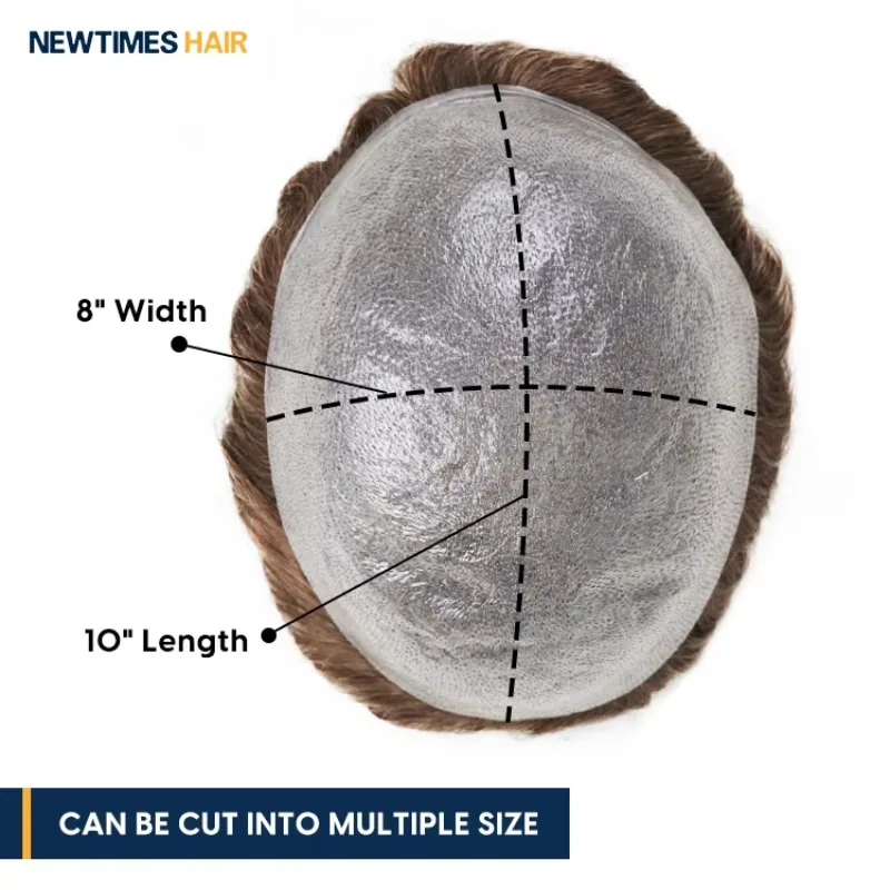 HS1V 0.06mm peau mince hommes toupet cheveux humains perruques de cheveux naturels pour hommes