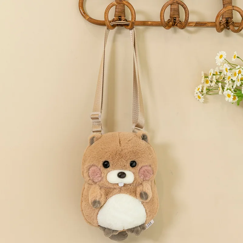 Cartoon Niedlichen Hamster Plüsch Puppe Crossbody kinder Geldbörse Kawaii Plüsch Geldbörse Mädchen Stofftier Puppe Plüsch Rucksack