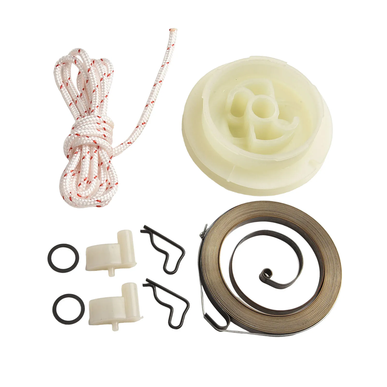 FS38 HL45 Trimmer FS55 FS45 FS46 Recoil Spring Starter Rope Starter Pulley Kit Long Service Life Plastic Solid